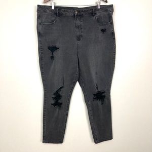 American Eagle Super Hi-Rise Jeggings Women’s Size 24 Distressed Faded Black